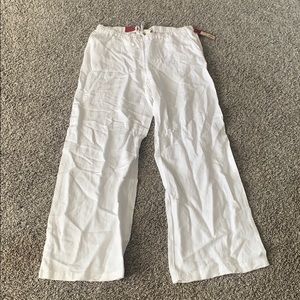 Wide leg white pants
